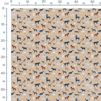 Tissu - Chiens variés sur beige