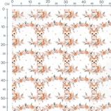 Tissu - Renards festifs et fleurs roses