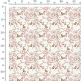 Tissu - Pivoines et papillons pastel