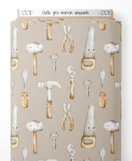 Tissu - Outils gris marron amusants