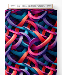 Tissu - Tresses Abstraites Multicolores