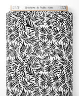Tissu - Graphisme de feuilles noires