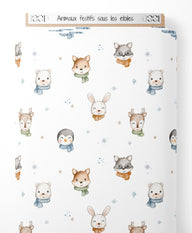 Tissu - Animaux festifs sous les étoiles