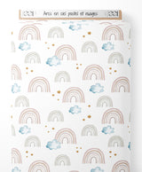 Tissu - Arcs-en-ciel pastel et nuages