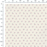Tissu - Cerises roses en duo sur crème