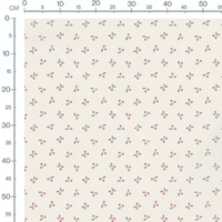 Tissu - Cerises roses en duo sur crème