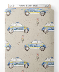Tissu - Voitures de police bleues 2