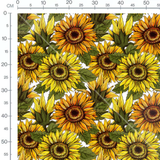 Tissu - Tournesols texturés et colorés