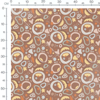 Tissu - Formes dynamiques sur marron