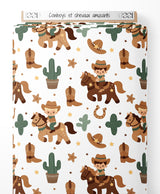 Tissu - Cowboys et chevaux amusants