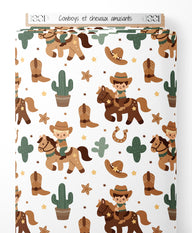 Tissu - Cowboys et chevaux amusants