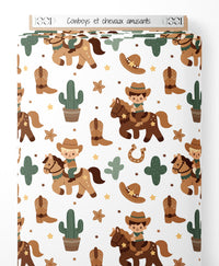 Tissu - Cowboys et chevaux amusants