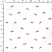 Tissu - Noeuds roses sur blanc