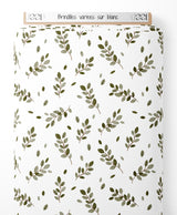 Tissu - Brindilles variées sur blanc