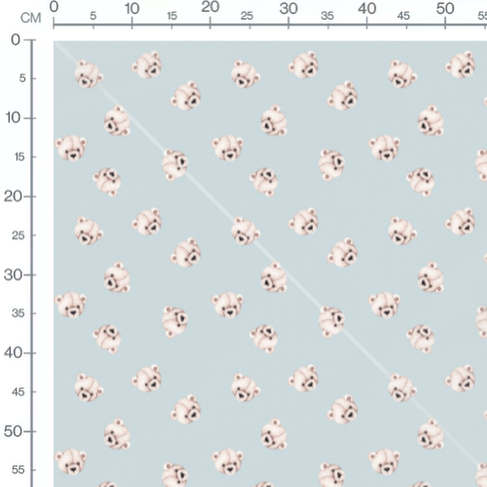 Tissu - Têtes d'ours beige doux