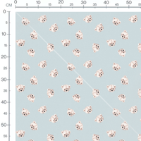 Tissu - Têtes d'ours beige doux