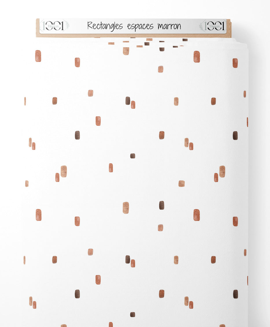 Tissu - Rectangles espacés marron