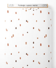 Tissu - Rectangles espacés marron