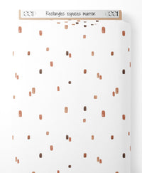 Tissu - Rectangles espacés marron