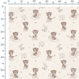 Tissu - Oursons sur nuages pastel