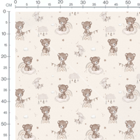 Tissu - Oursons sur nuages pastel