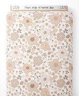 Tissu - Fleurs beige et marron doux