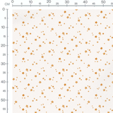 Tissu - Étoiles dorées sur fond blanc