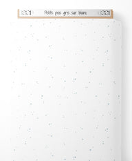 Tissu - Petits pois gris sur blanc