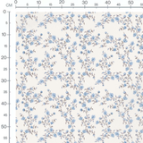 Tissu - Roses bleues sur fond beige