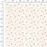 Tissu - Fleurs beige sur fond crème