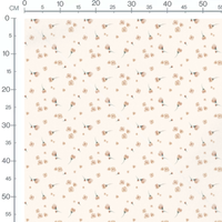 Tissu - Fleurs beige sur fond crème