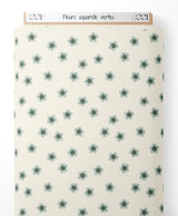 Tissu - Fleurs aquarelle vertes