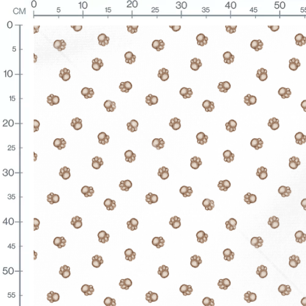 Tissu - Pattes floues sur fond clair