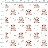 Tissu - Pandas princesse avec couronne