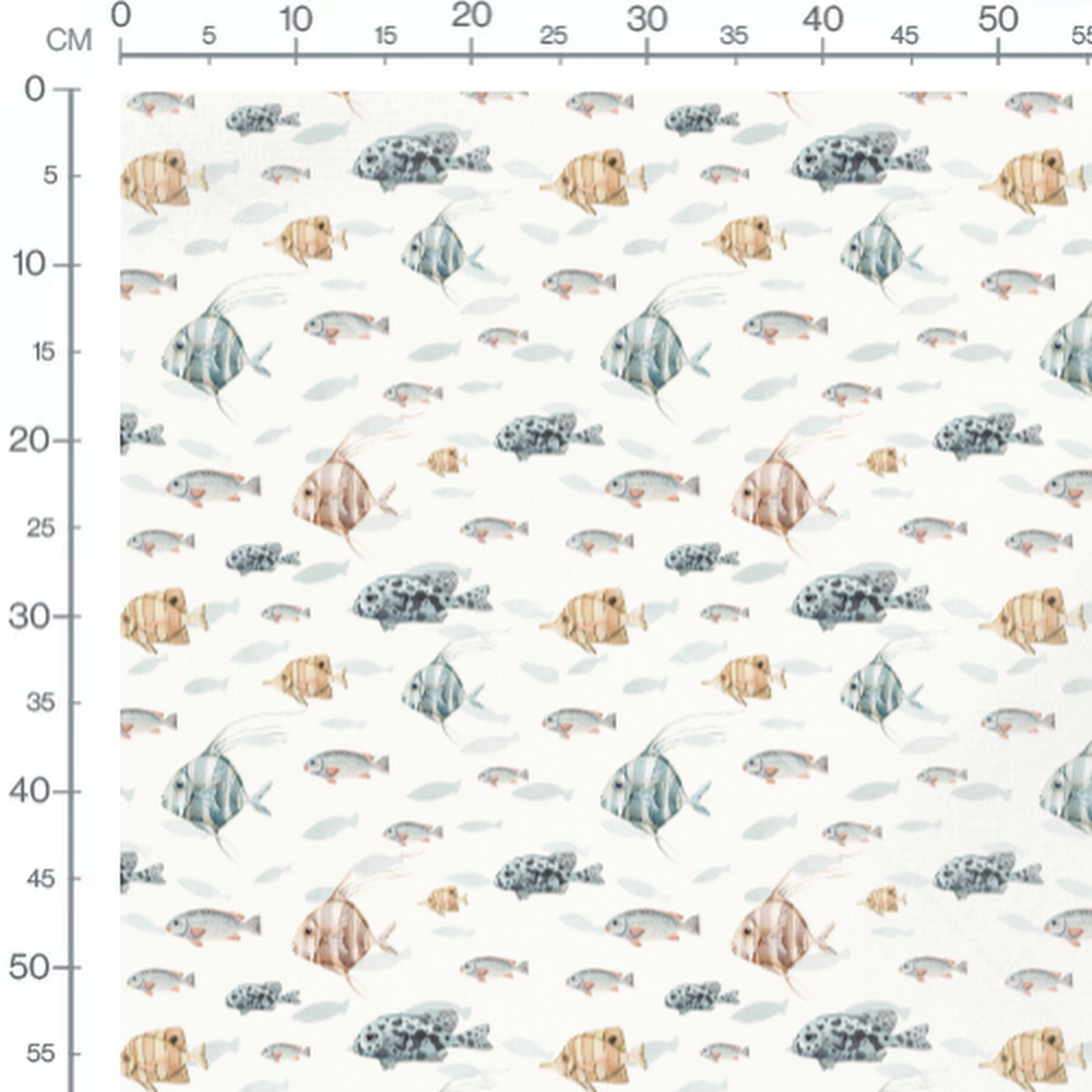 Tissu - Poissons variés aquarelle