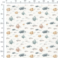 Tissu - Poissons variés aquarelle