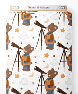 Tissu - Oursons et télescopes
