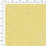 Tissu - Fleurs blanches sur jaune