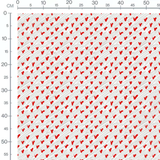 Tissu - Cœurs rouges sur lignes