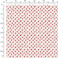 Tissu - Cœurs rouges sur lignes