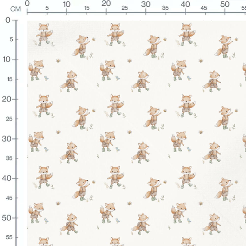 Tissu - Renards et insectes mignons