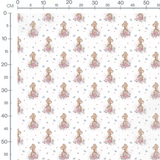 Tissu - Souris et papillons pastel