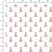 Tissu - Souris et papillons pastel