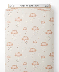Tissu - Nuages et gouttes pastel