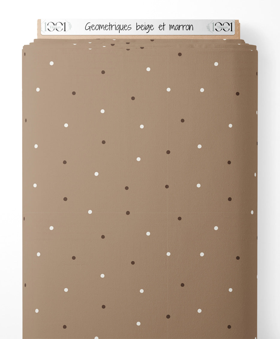 Tissu - Géométriques beige et marron