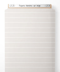 Tissu - Rayures blanches sur beige