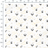 Tissu - Abeilles et cœurs joyeux