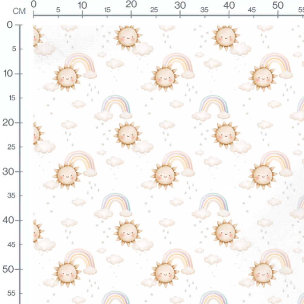 Tissu - Soleils et arcs-en-ciel