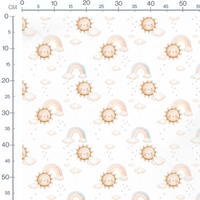 Tissu - Soleils et arcs-en-ciel