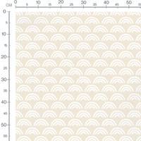 Tissu - Arcs blancs sur beige clair